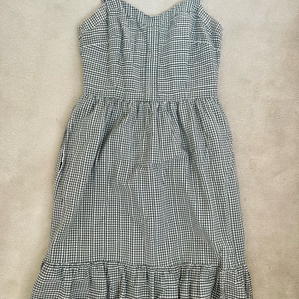 Gal Meets Glam Green and White Checkered Dress